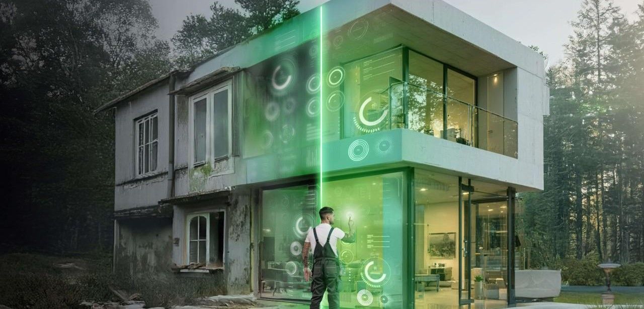 Smart Energy Home mit moderner Hausmodernisierung und intelligenter Energietechnik