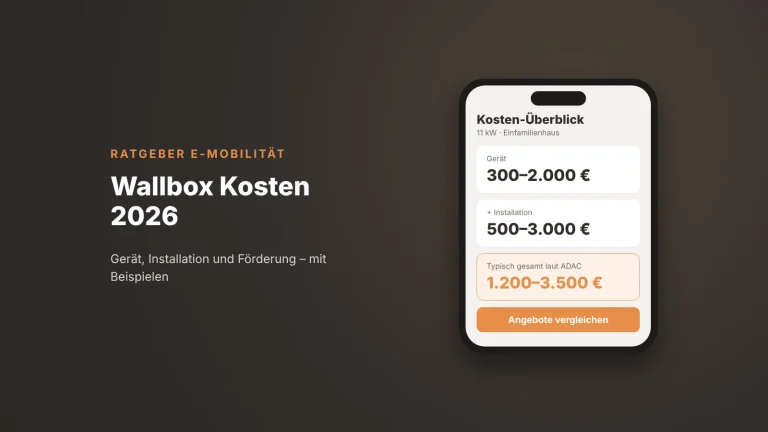 Wallbox Kosten 2026: Gerät, Installation und typische Gesamtkosten